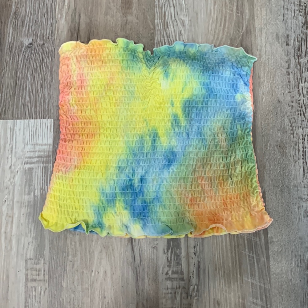 rainbow tie-dye crop top